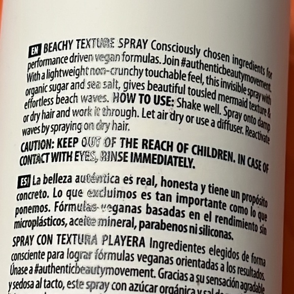 Authentic Beauty Concept BEACHY TEXTURE SPRAY wavy texture NEW NWT 250/8.4 ox - Picture 4 of 6